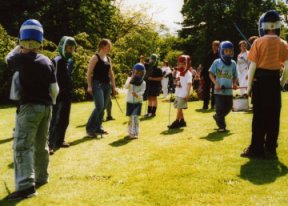 Some kids join in a class